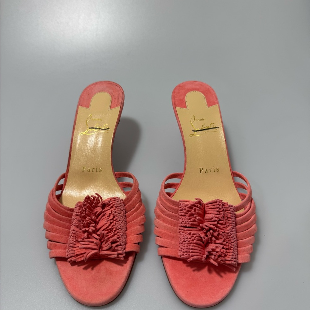 Christian Louboutin Belbrossa Pompom Sandals Women’s Size EU 38/US 8 - Picture 2 of 8